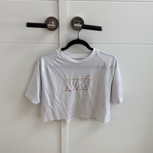 Nike White Cropped Tee
